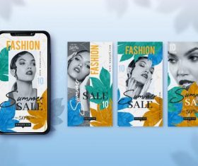 Fashion summer sale smartphone advertising cover vector