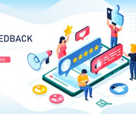 Feedback illustration isometric vector