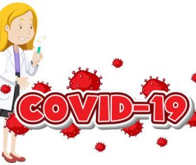 Female doctor treating Covid-19 vector