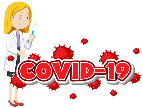 Female doctor treating Covid-19 vector