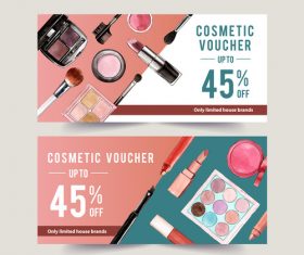 Female makeup promotional poster vector