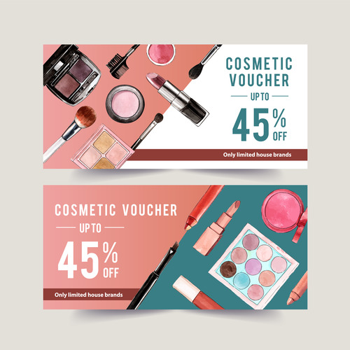 Female makeup promotional poster vector