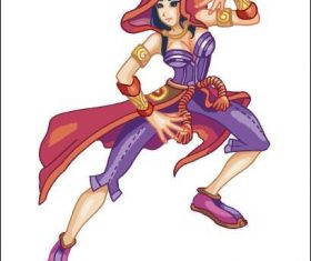 Female warrior cartoon character vector
