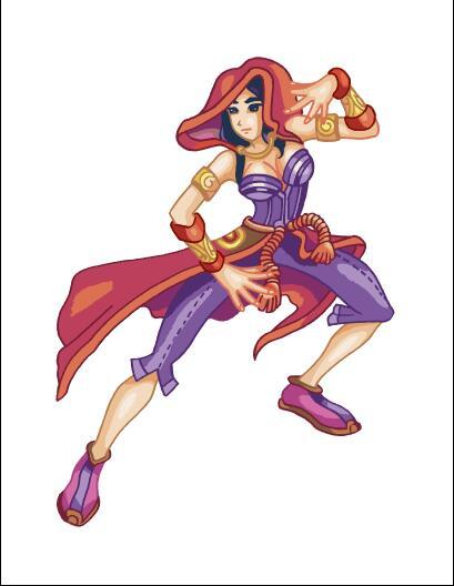 Female warrior cartoon character vector