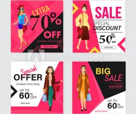 Feminine products sale poster design template vector