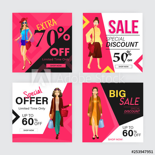 Feminine products sale poster design template vector