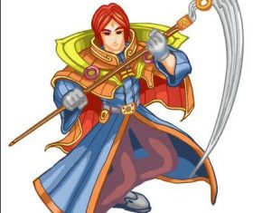 Fighting cartoon character vector