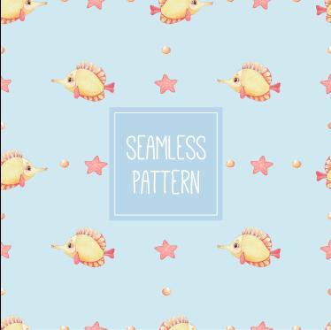 Fish background seamless pattern vector