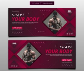 Fitness banner vector