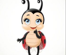 Flirtatious little ladybug on a white background vector