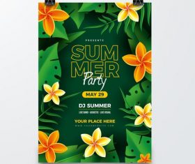 Flower cover party card vector