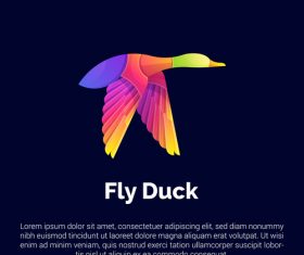 Fly duck logo vector