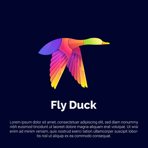 Fly duck logo vector