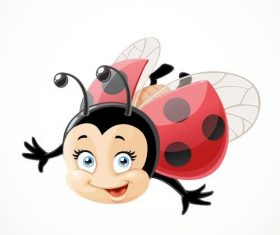 Flying ladybug vector