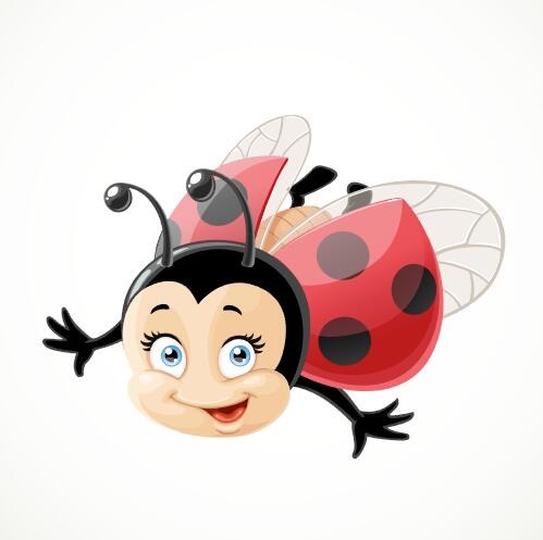 Flying ladybug vector