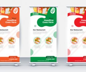 Food poster roll up banner vector