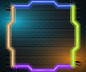 Four-color neon backgrounds vector