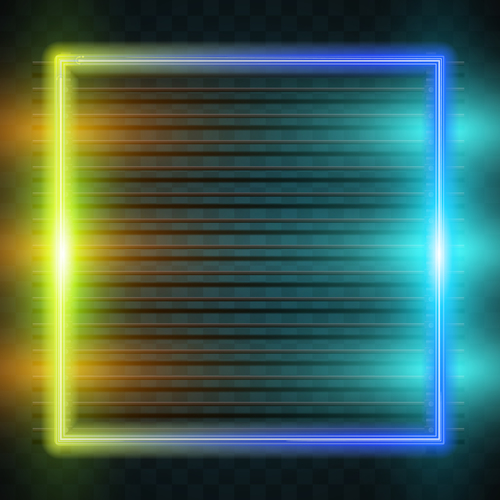 Four color square neon backgrounds vector