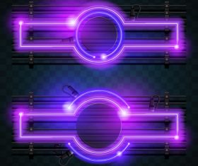 Frame neon backgrounds vector