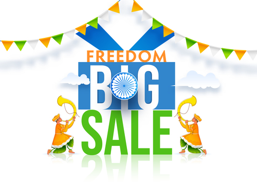 Freedom big sale card vector
