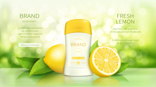 Fresh lemon cosmetics vector