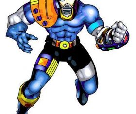 Future soldier cartoon character vector