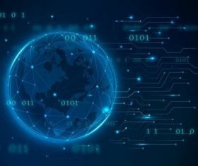 Futuristic global network technology vector