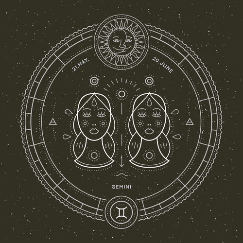 Gemini symbol and emblem illustration vector