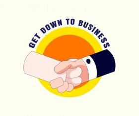Get down to business badge vector