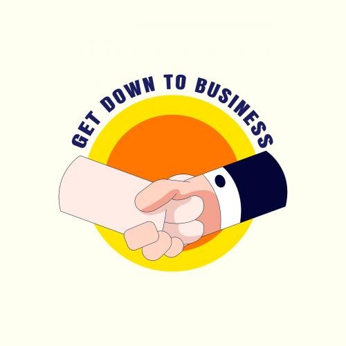 Get down to business badge vector