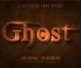 Ghost text 3D editable font vector