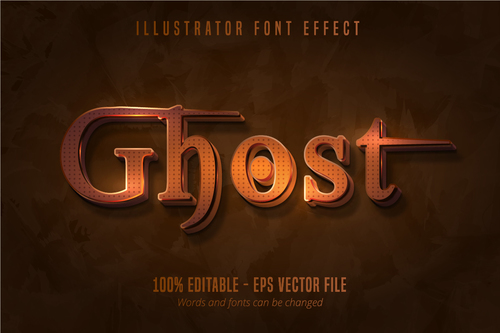 Ghost text 3D editable font vector