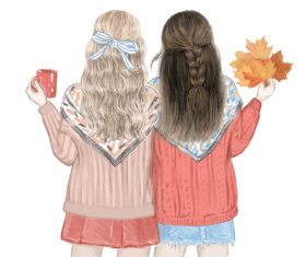 Girl hairstyle vector