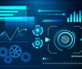 Global network futuristic technology vector