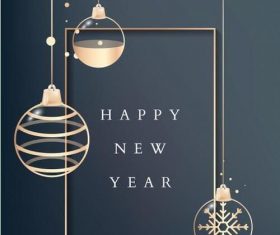 Gold frame with bauble patterned vector