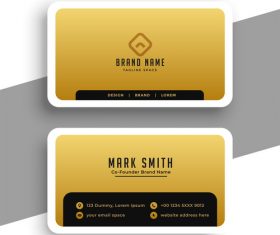 Golden business card design vector
