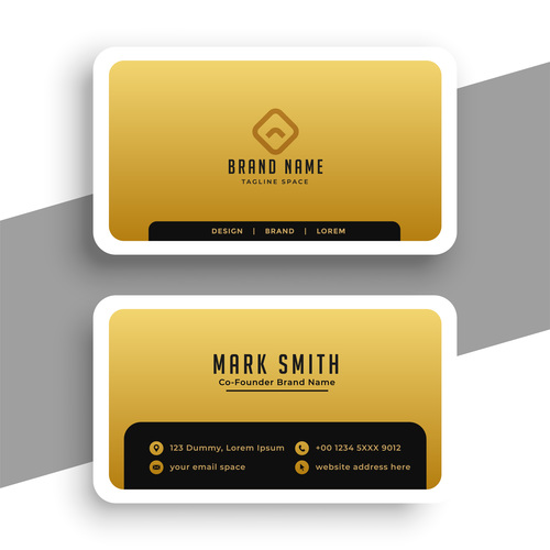 Golden business card design vector