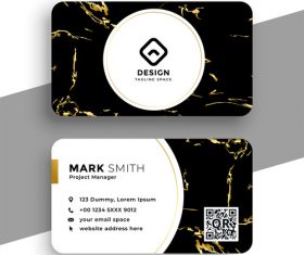 Golden line background business card design vector