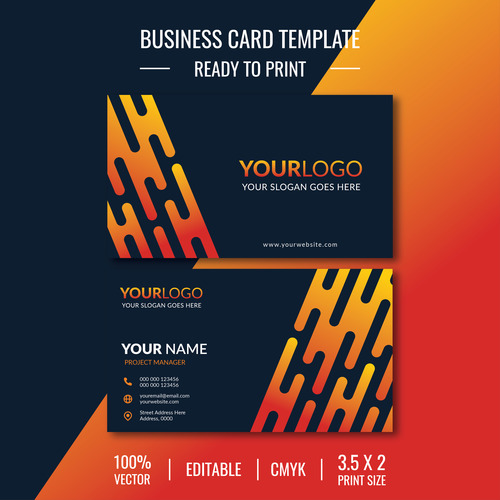 Golden texture template business card design vector