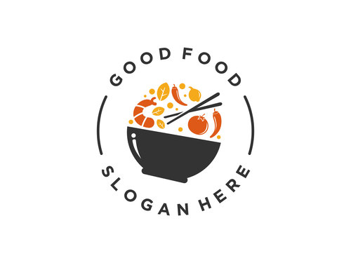 Good food logos vector