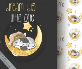 Good night cartoon animals background vector