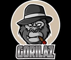 Gorillaz mascot esport logo vector