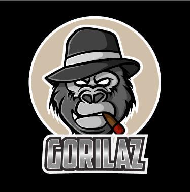 Gorillaz mascot esport logo vector