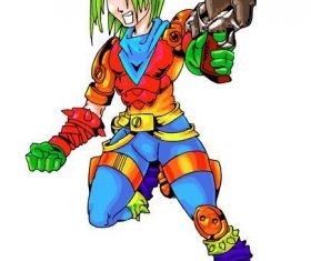 Gunman cartoon character vector