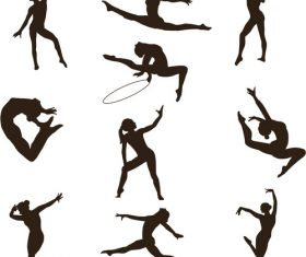 Gymnastics silhouette vector