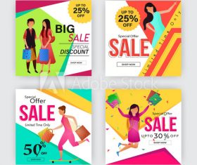 Half price sale poster design template vector