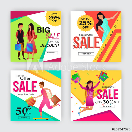 Half price sale poster design template vector