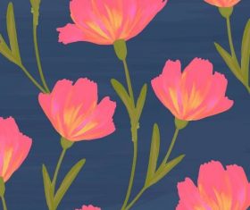 Hand drawn cosmos flower patterned background vector