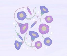 Hand drawn morning glory mobile phone wallpaper vector