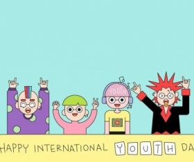 Happy International Youth Day background vector